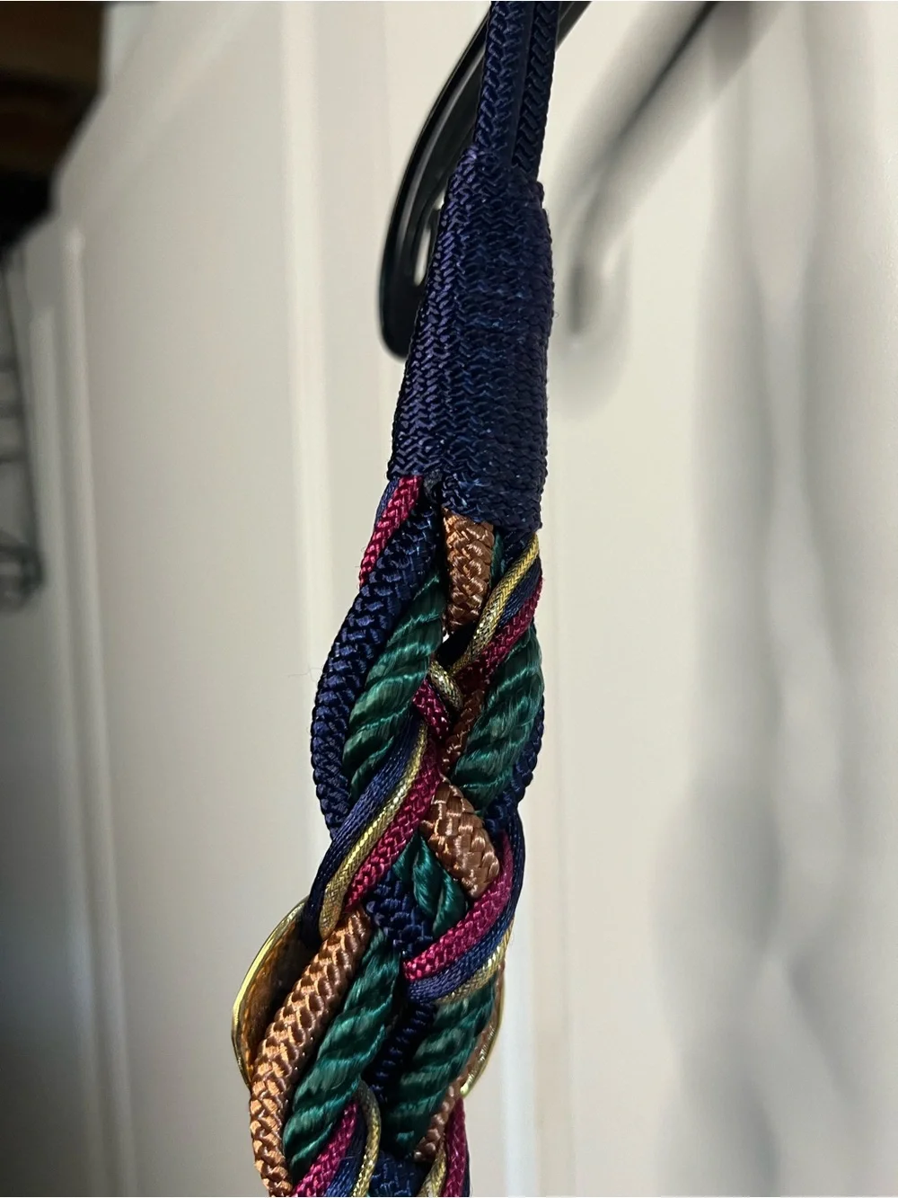 Vintage Braided Rope Belt Gold Hardware